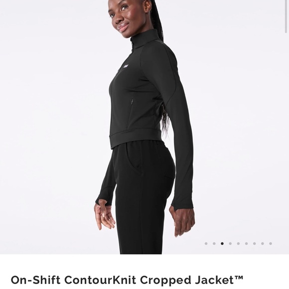 FIGS On-Shift ContourKnit Cropped Jacket Medium - Picture 11 of 15